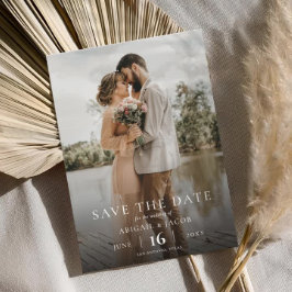 Enkel Elegant Modern Foto Bröllop Spara Datum Datumet