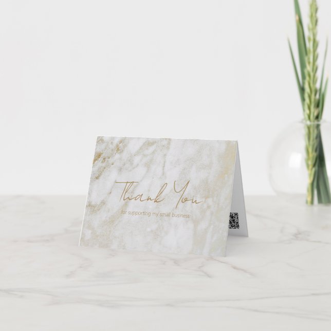 Enkel Elegant Modern Guld Marble Business Tack Kort (Framsida)