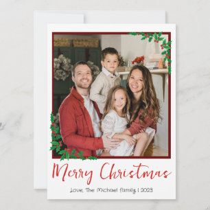 Enkel Elegant Modern Jul familjefoto Julkort