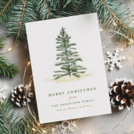 Enkel Elegant Modern Julgran Helgdag Julkort