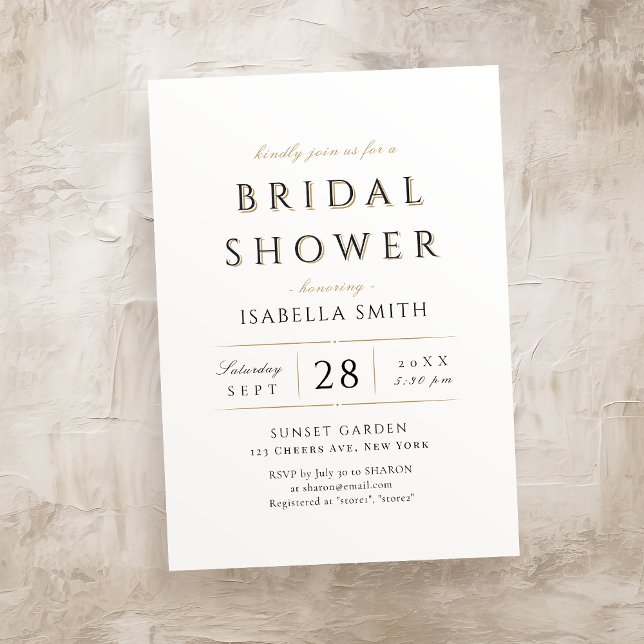 Enkel Elegant Modern Klassisk Lyx Bröllopsfest Inbjudningar (Simple Elegant Modern Classy Luxury Bridal Shower Invitation)