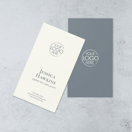 Enkel Elegant Modern Logotyp Dusty Blue-Profession Visitkort