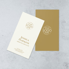 Enkel Elegant Modern Logotyp Guld Professionell Visitkort