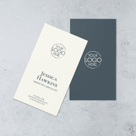 Enkel Elegant Modern Logotyp - marin blå Professio Visitkort