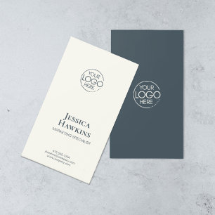 Enkel Elegant Modern Logotyp - marin blå Professio Visitkort