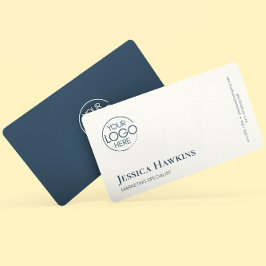 Enkel Elegant Modern Logotyp - marin blå Professio Visitkort
