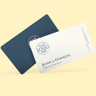 Enkel Elegant Modern Logotyp - marin blå Professio Visitkort