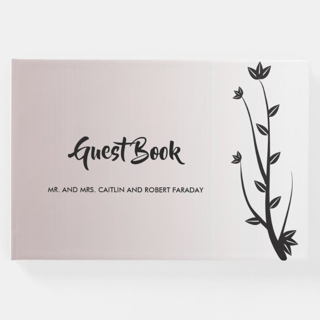 Enkel Elegant Modern löv Gästböcker (Framsida)