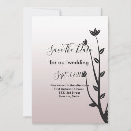 Enkel Elegant Modern lövs sparar datumet Inbjudningar