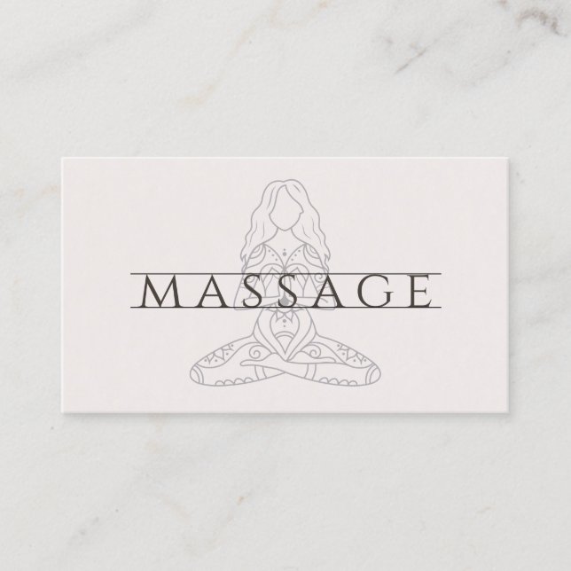 Enkel Elegant Modern Massageterapeut Lotusposition Visitkort (Framsida)