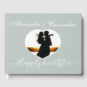 Enkel Elegant modern Minimal Eucalyptus-Grönt släp Gästböcker