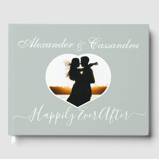 Enkel Elegant modern Minimal Eucalyptus-Grönt släp Gästböcker