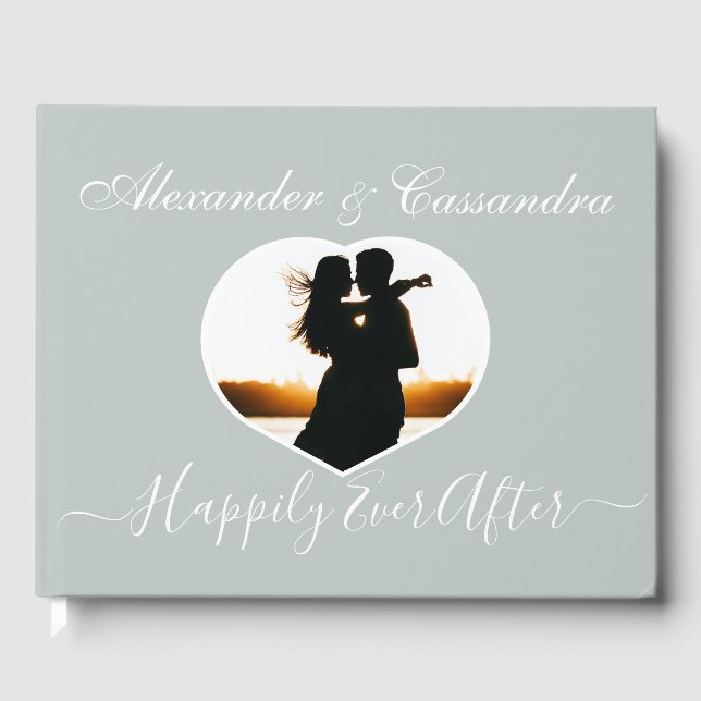 Enkel Elegant modern Minimal Eucalyptus-Grönt släp Gästböcker (Framsida)