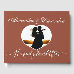 Enkel Elegant Modern Minimal Terracotta bröllop Gästböcker