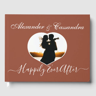 Enkel Elegant Modern Minimal Terracotta bröllop Gästböcker