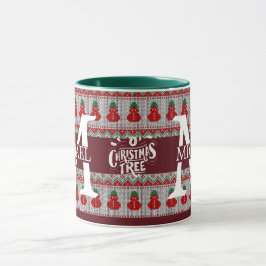 Enkel Elegant Modern Monogram Jul firande Mugg