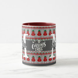 Enkel Elegant Modern Monogram Jul firande Mugg