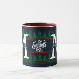 Enkel Elegant Modern Monogram Jul högtid Mugg