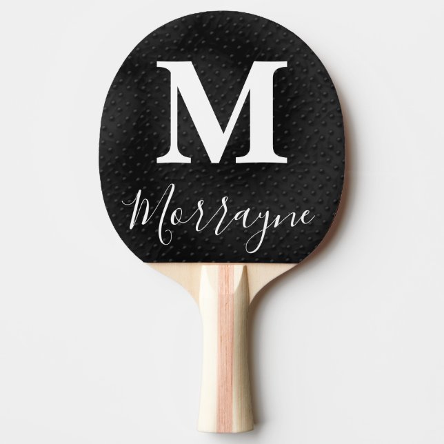 Enkel Elegant Modern Monogram-kalkylpanel Namn Pingisracket (Framsidan)