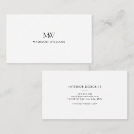 Enkel Elegant Modern Monogram Visitkort