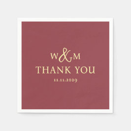 Enkel Elegant Modern Monogrammed Bröllop Pappersservett