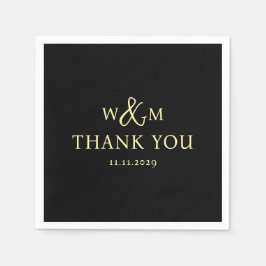 Enkel Elegant Modern Monogrammed Bröllop Pappersservett