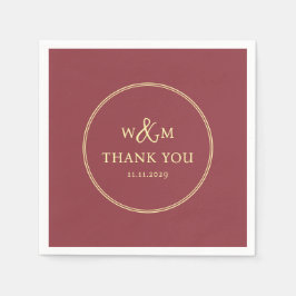 Enkel Elegant Modern Monogrammed Bröllop Pappersservett