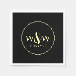 Enkel Elegant Modern Monogrammed Bröllop Pappersservett
