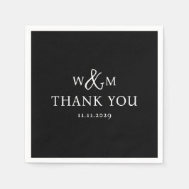 Enkel Elegant Modern Monogrammed Bröllop Pappersservett
