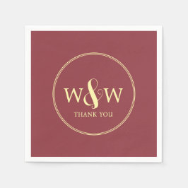 Enkel Elegant Modern Monogrammed Bröllop Pappersservett