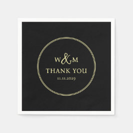 Enkel Elegant Modern Monogrammed Bröllop Pappersservett
