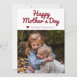 Enkel Elegant Modern Morsdags Foto Namn Julkort