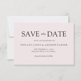 Enkel Elegant, modern persika Bröllop spara datum Datumet