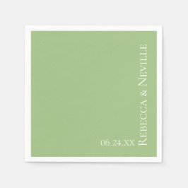 Enkel Elegant Modern Sage Text Bröllop Pappersservett