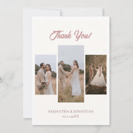 Enkel Elegant Modern Script 6-foton bröllop Tack Kort