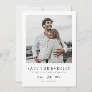 Enkel Elegant Modern Spara i Evening Bröllop Datumet