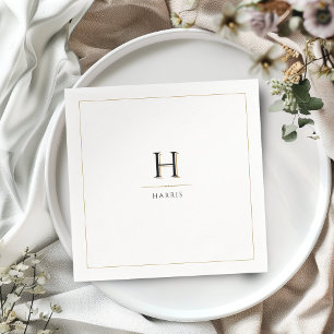 Enkel Elegant Modern Stilfull Lyx Familj Monogram Pappersservett