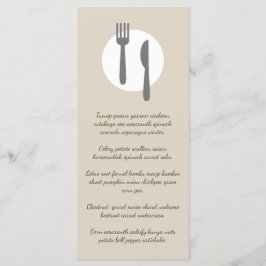 Enkel Elegant & Modern Taupe Anpassad Restaurang Meny
