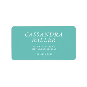 Enkel Elegant Modern Teal Adress Adressetikett