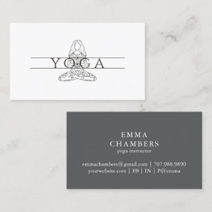Enkel Elegant Modern Yoga Instruktör Lotusposition Visitkort