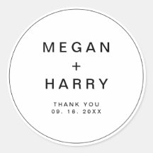 Enkel Elegant Monogram Bröllop