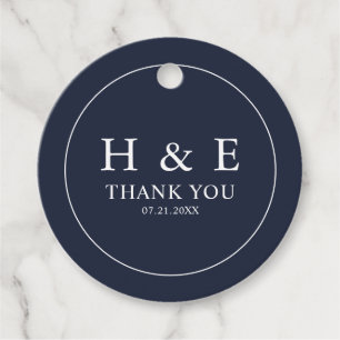 Enkel Elegant Monogram Bröllop Tack Gåvor Etiketter