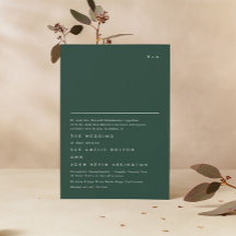 Enkel Elegant Monogram Emerald Grönt Bröllop