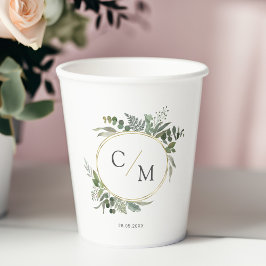 Enkel elegant, monogram eukalyptus