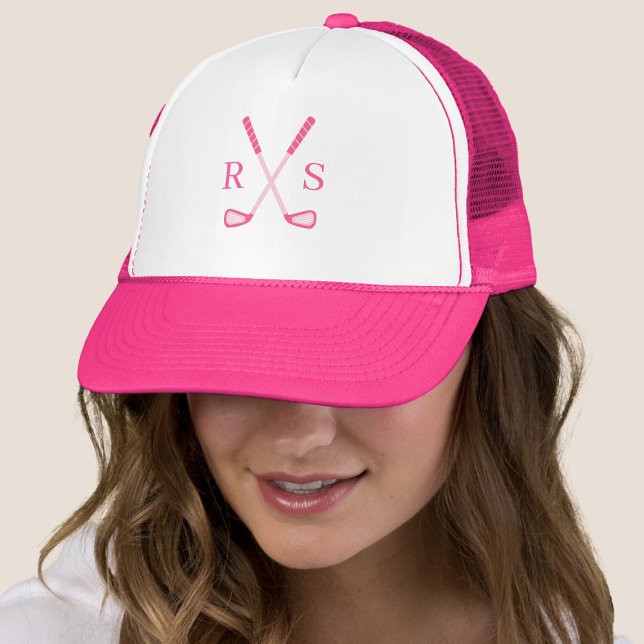 Enkel Elegant Monogram Första Rosan Golf Keps (Skapare uppladdad)