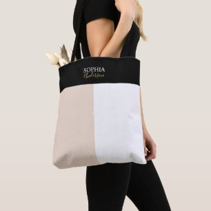 Enkel Elegant Monogram Girly med 3 rutnät Färg Tygkasse