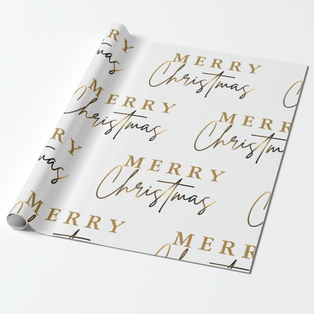 Enkel Elegant Monogram God jul Presentpapper (Utrullad)