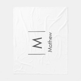 Enkel elegant monogram groomsman man linjer namn fleecefilt