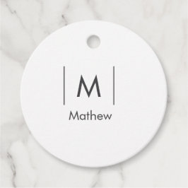 Enkel elegant monogram groomsman man linjer namn gåvor etiketter