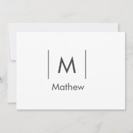 Enkel elegant monogram groomsman man linjer namn inbjudningar
